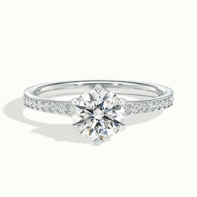 Lavinia Round Solitaire Pavé Engagement Ring