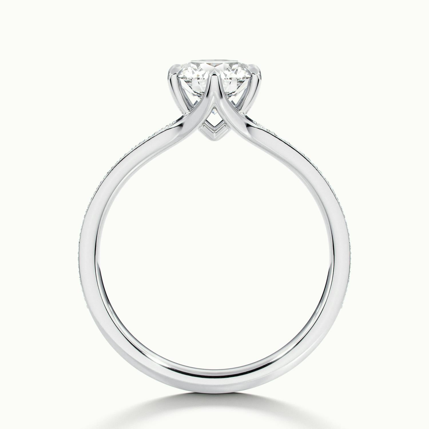Lavinia Round Solitaire Pavé Engagement Ring