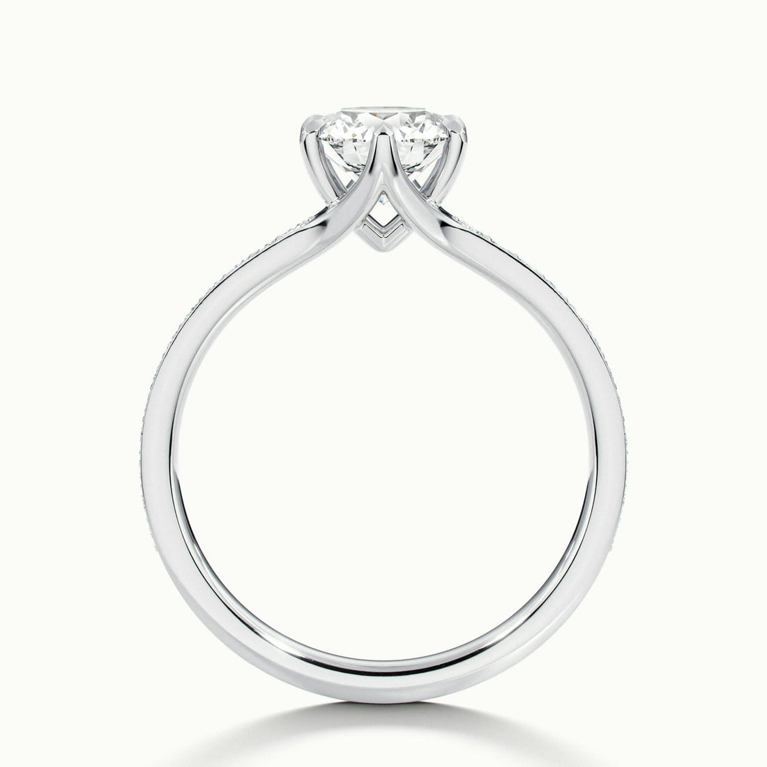 Lavinia Round Solitaire Pavé Engagement Ring