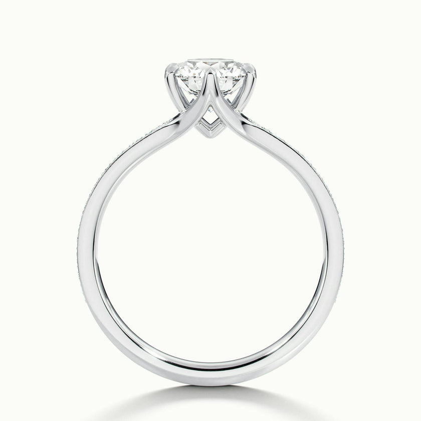 Lavinia Round Solitaire Pavé Engagement Ring