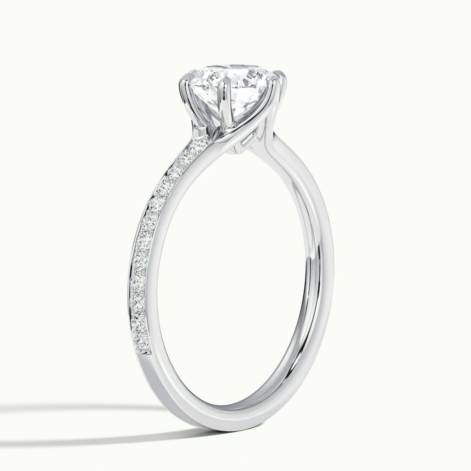 Lavinia Round Solitaire Pavé Engagement Ring