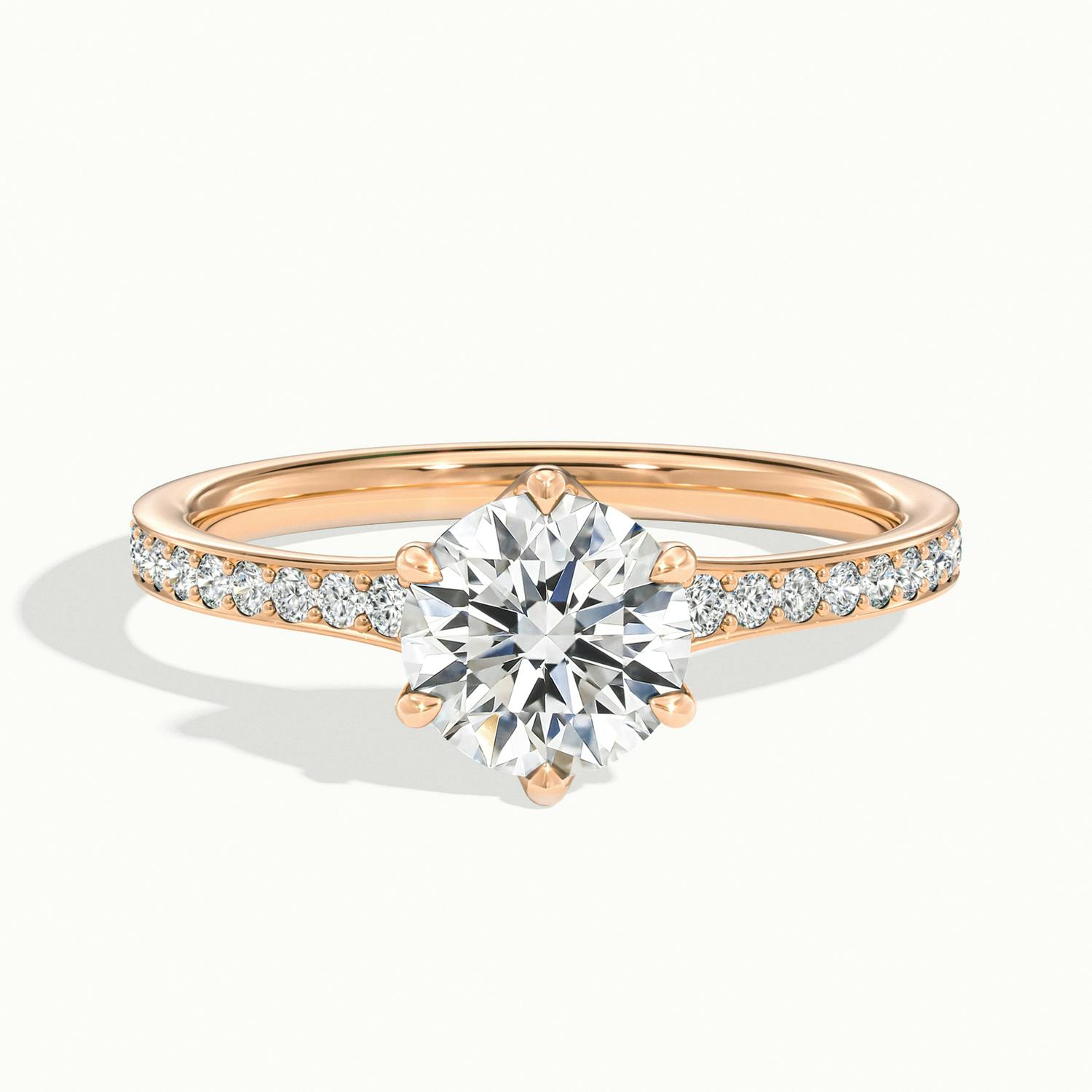 Lavinia Round Solitaire Pavé Engagement Ring