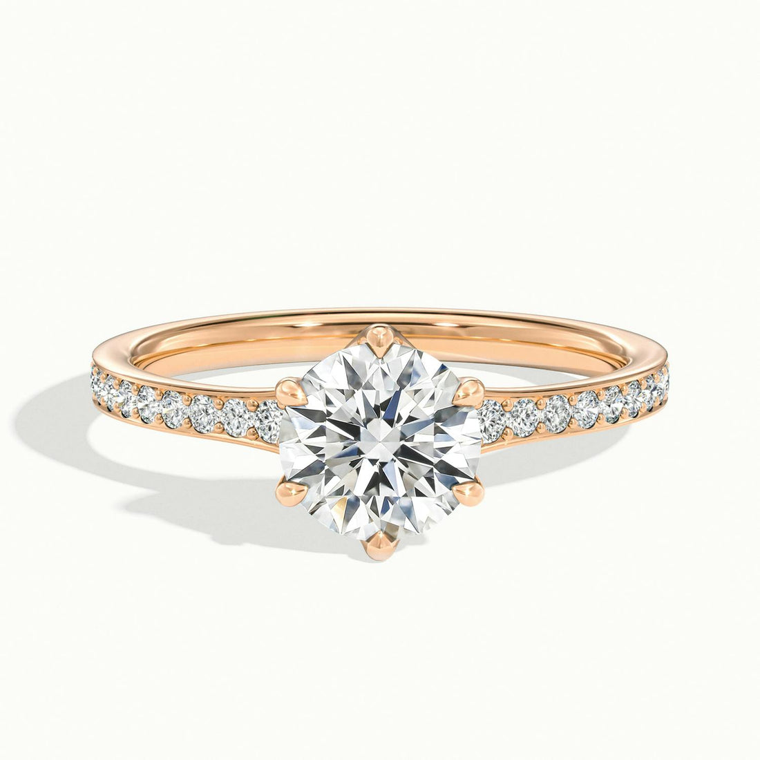 Lavinia Round Solitaire Pavé Engagement Ring