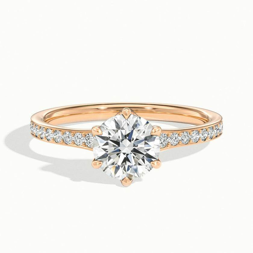 Lavinia Round Solitaire Pavé Engagement Ring