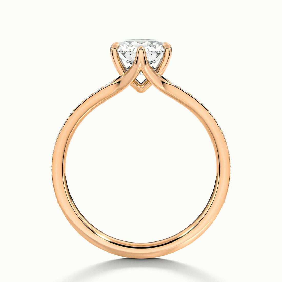 Lavinia Round Solitaire Pavé Engagement Ring