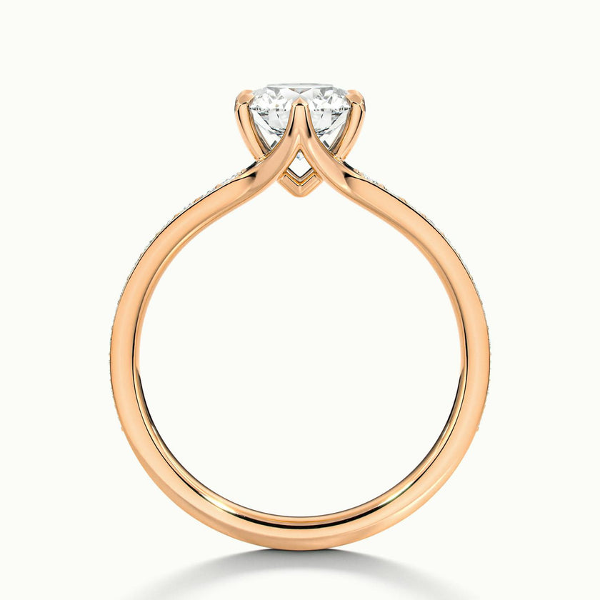 Lavinia Round Solitaire Pavé Engagement Ring