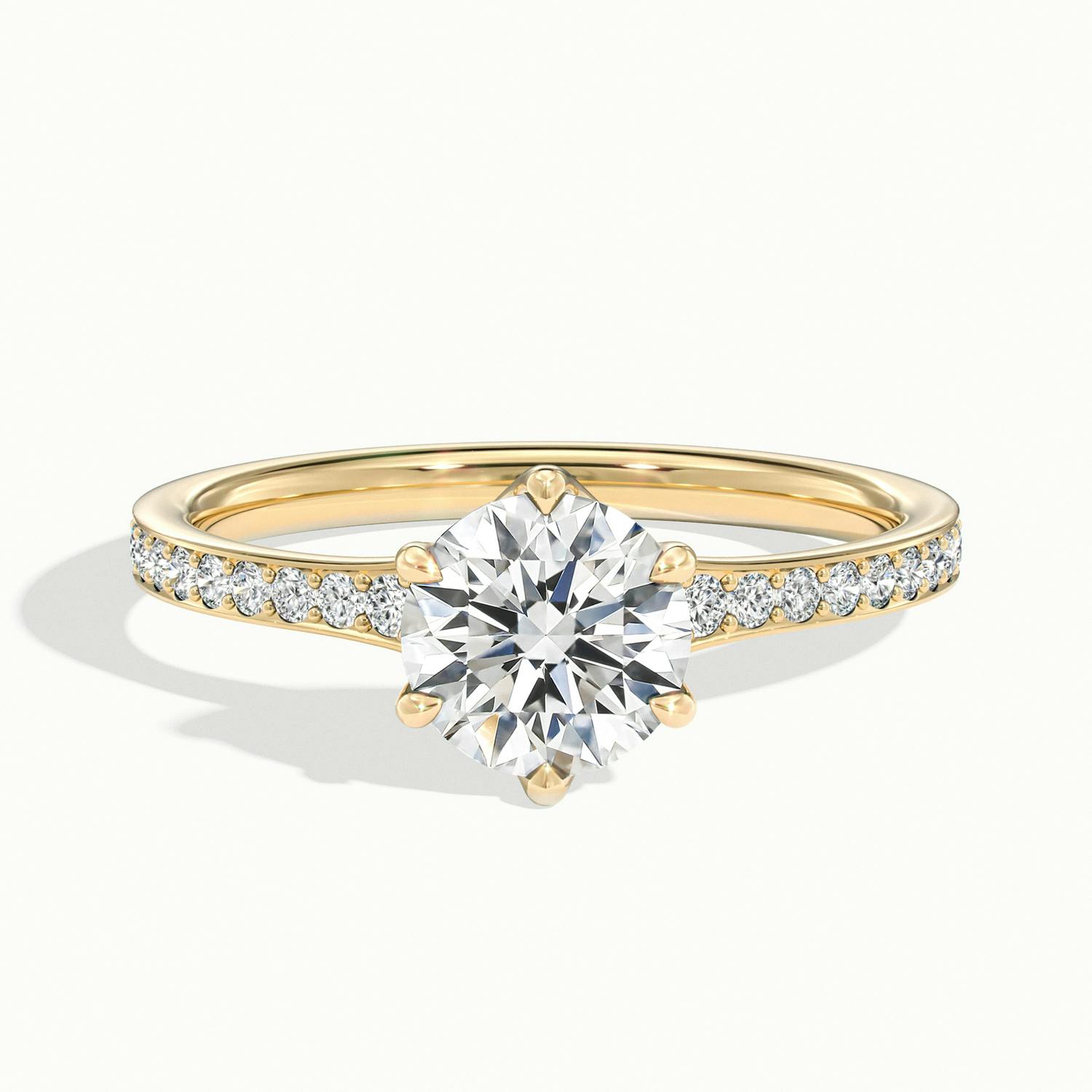 Lavinia Round Solitaire Pavé Engagement Ring