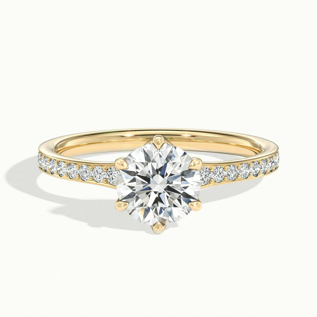 Lavinia Round Solitaire Pavé Engagement Ring