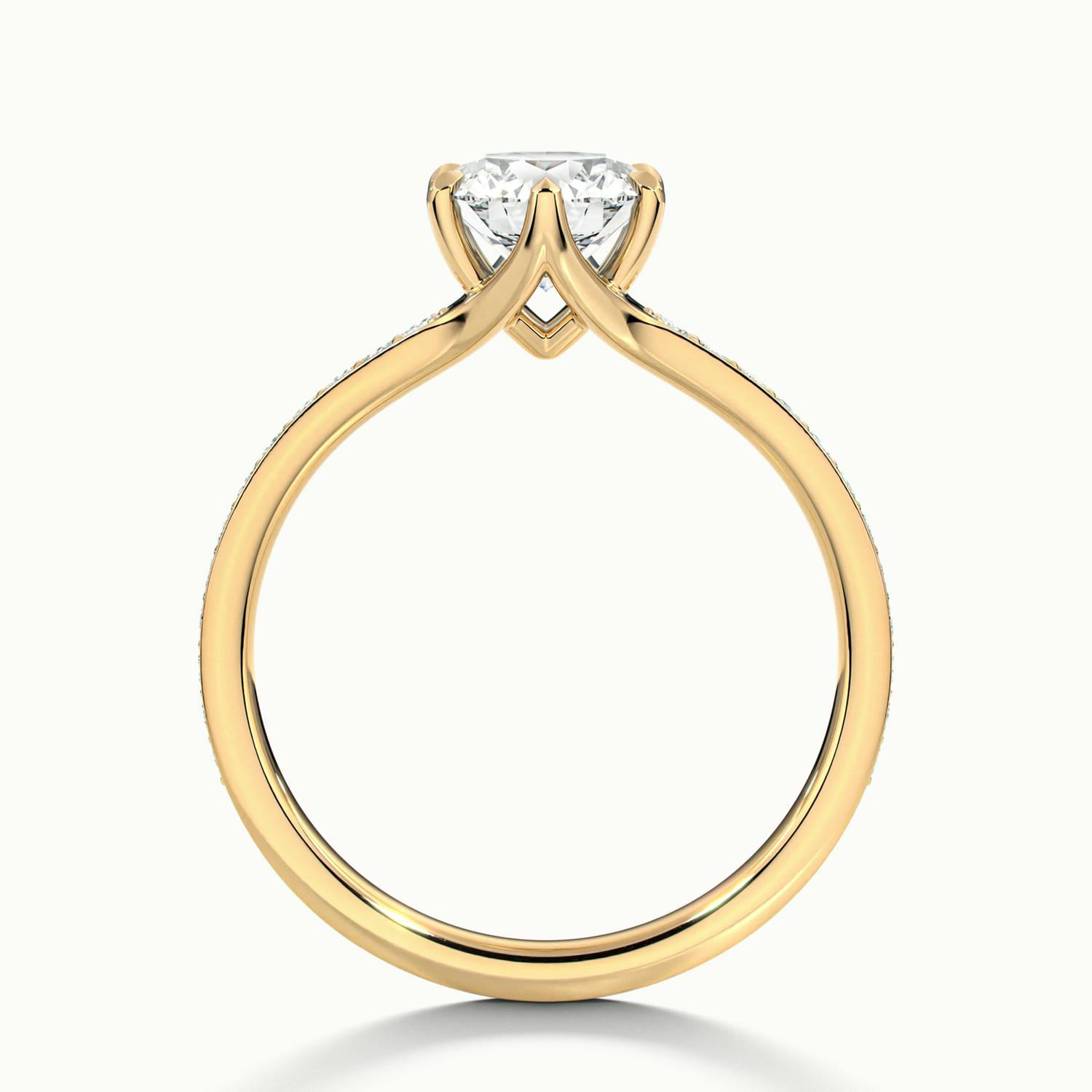 Lavinia Round Solitaire Pavé Engagement Ring