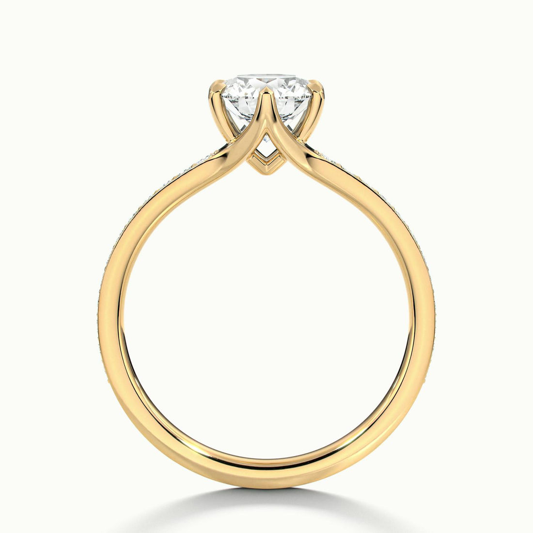 Lavinia Round Solitaire Pavé Engagement Ring