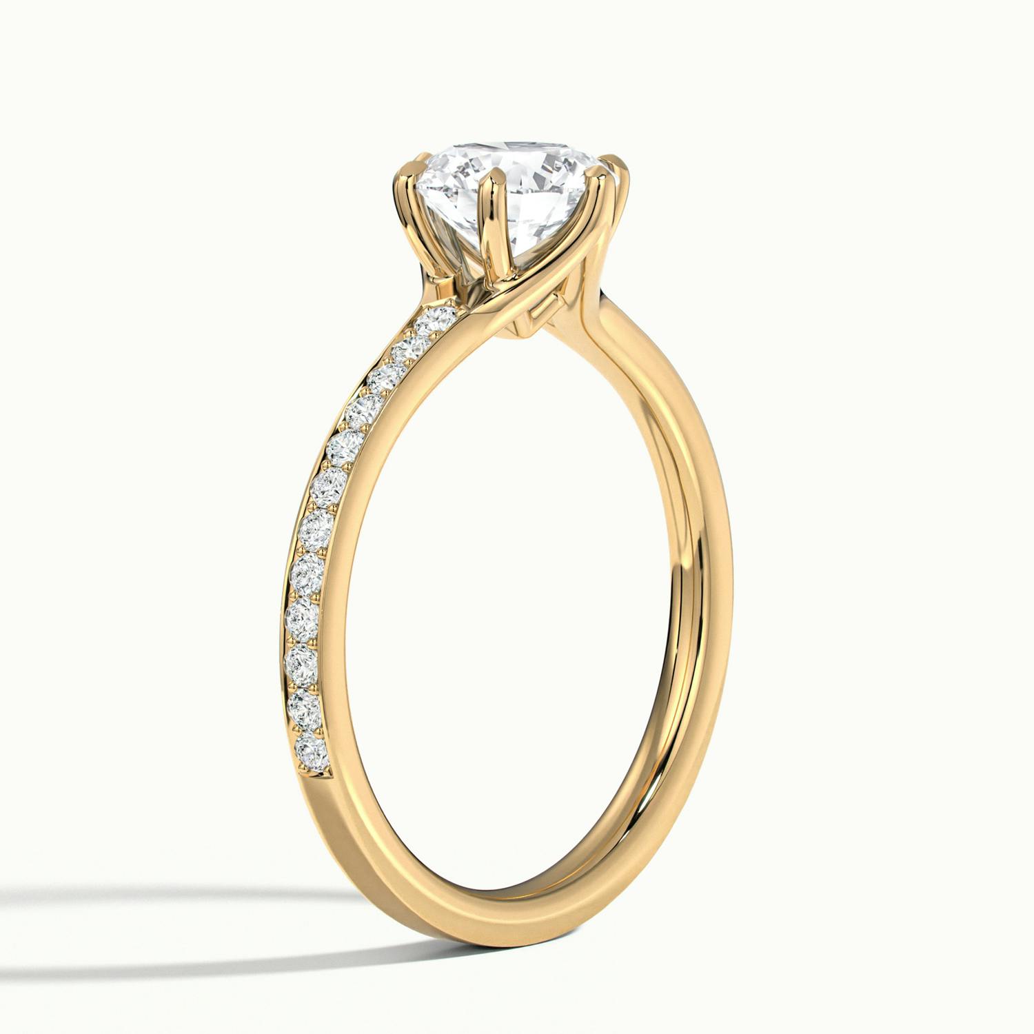 Lavinia Round Solitaire Pavé Engagement Ring