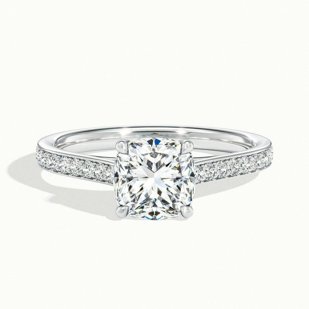 Versailles Cushion Solitaire Pavé Engagement Ring