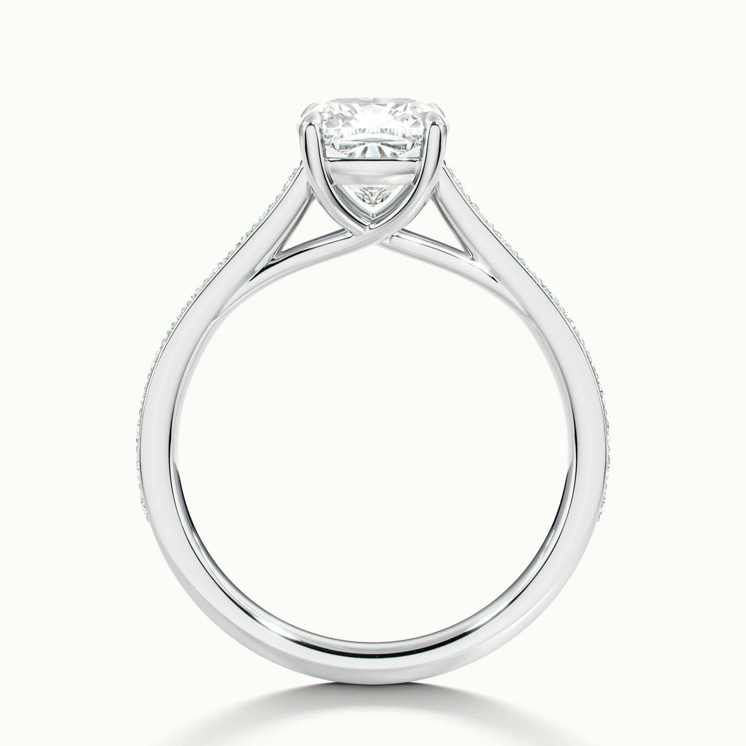 Versailles Cushion Solitaire Pavé Engagement Ring