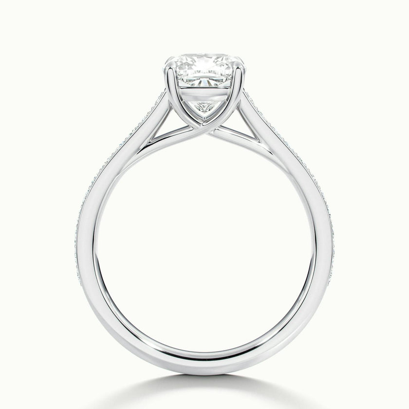 Versailles Cushion Solitaire Pavé Engagement Ring