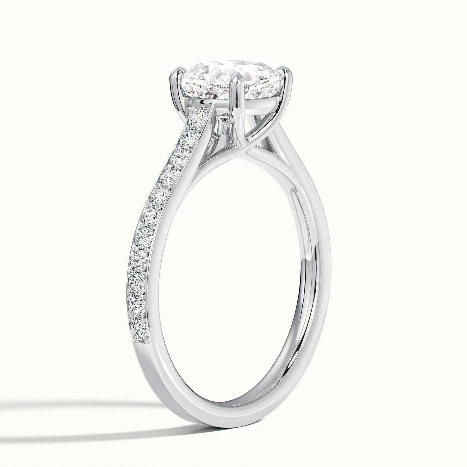 Versailles Cushion Solitaire Pavé Engagement Ring