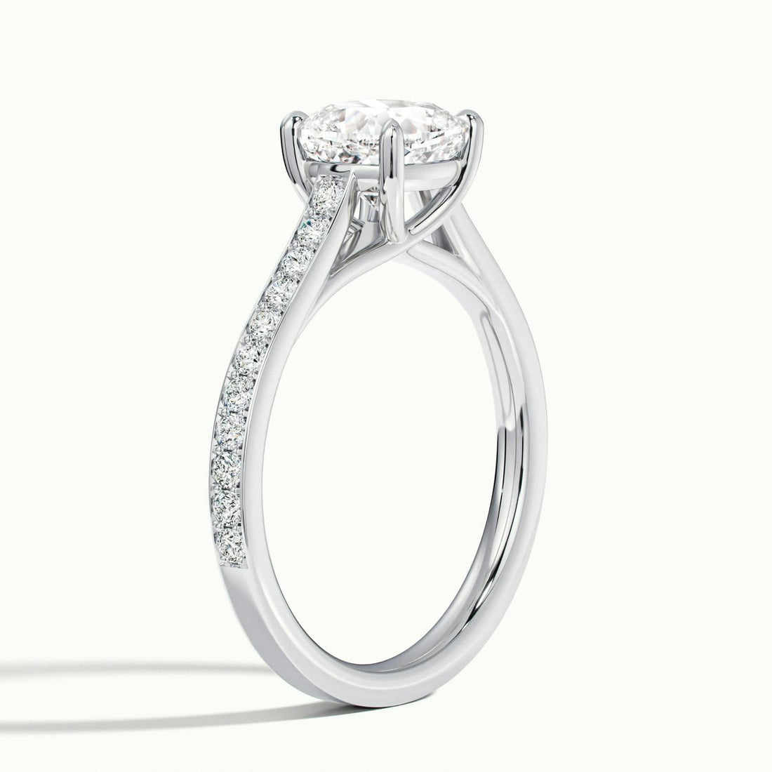 Versailles Cushion Solitaire Pavé Engagement Ring