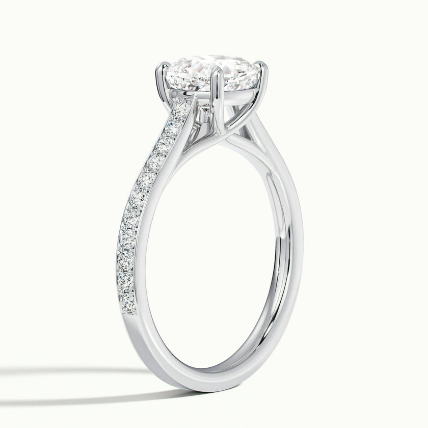 Versailles Cushion Solitaire Pavé Engagement Ring