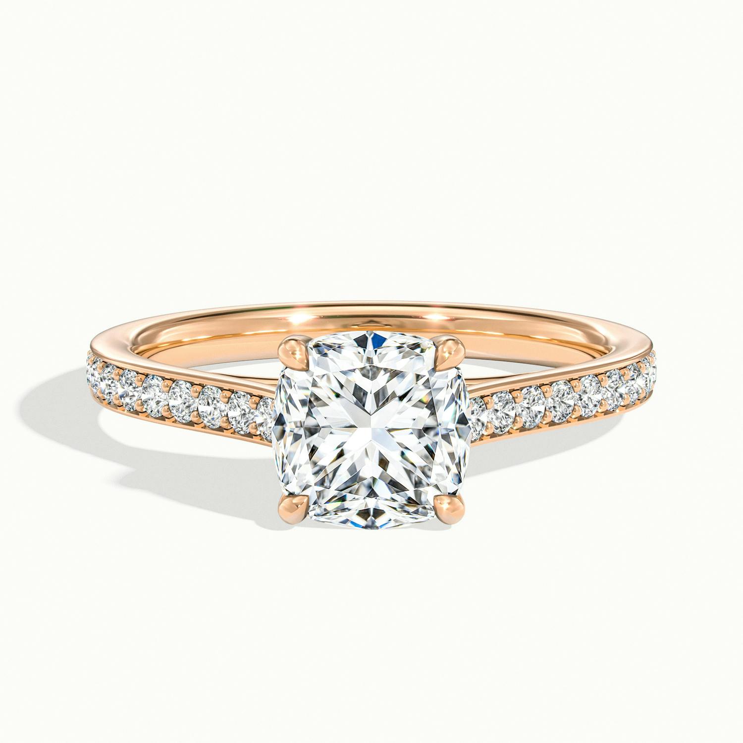 Versailles Cushion Solitaire Pavé Engagement Ring