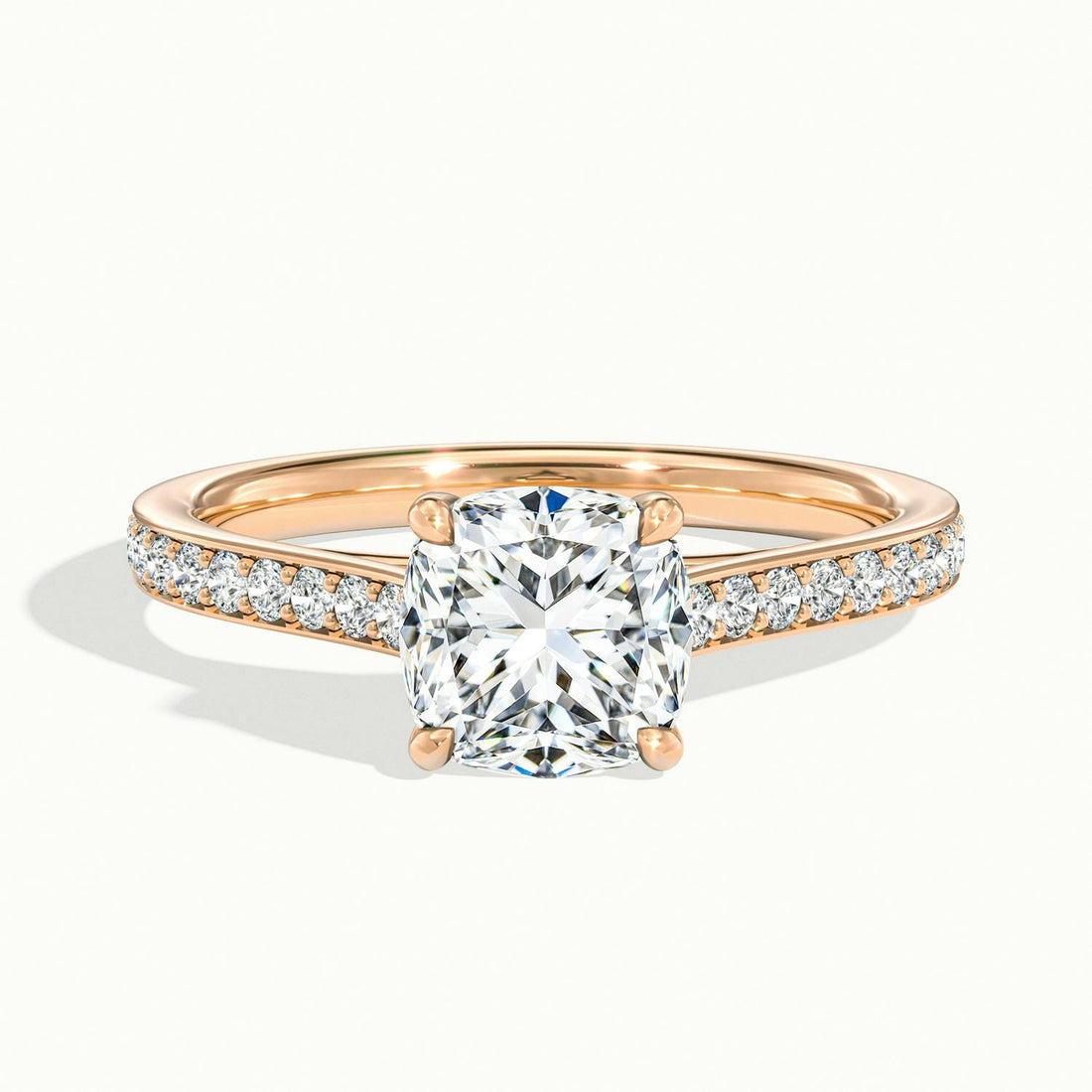 Versailles Cushion Solitaire Pavé Engagement Ring