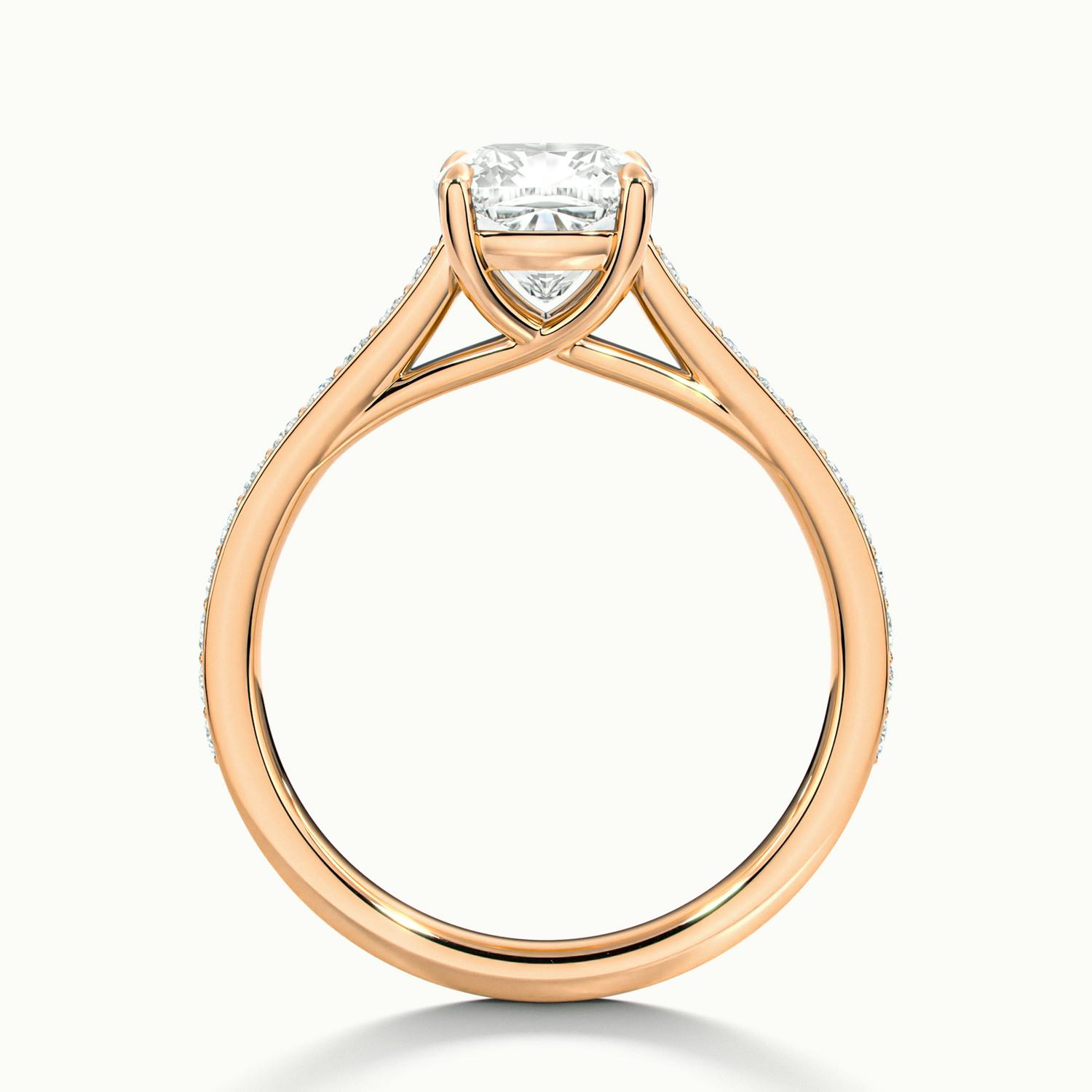 Versailles Cushion Solitaire Pavé Engagement Ring