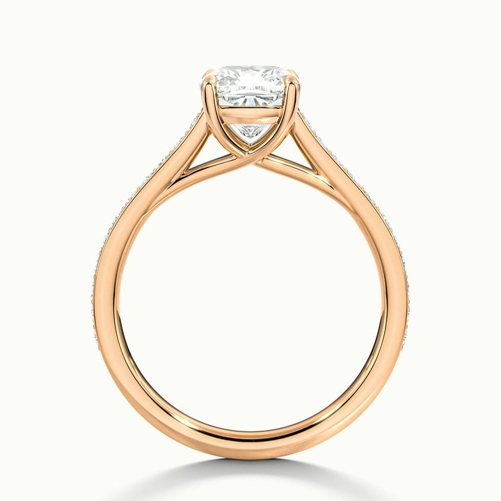 Versailles Cushion Solitaire Pavé Engagement Ring