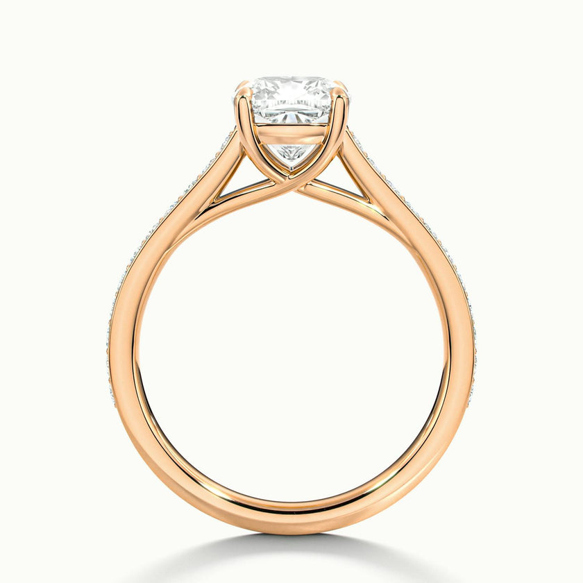 Versailles Cushion Solitaire Pavé Engagement Ring