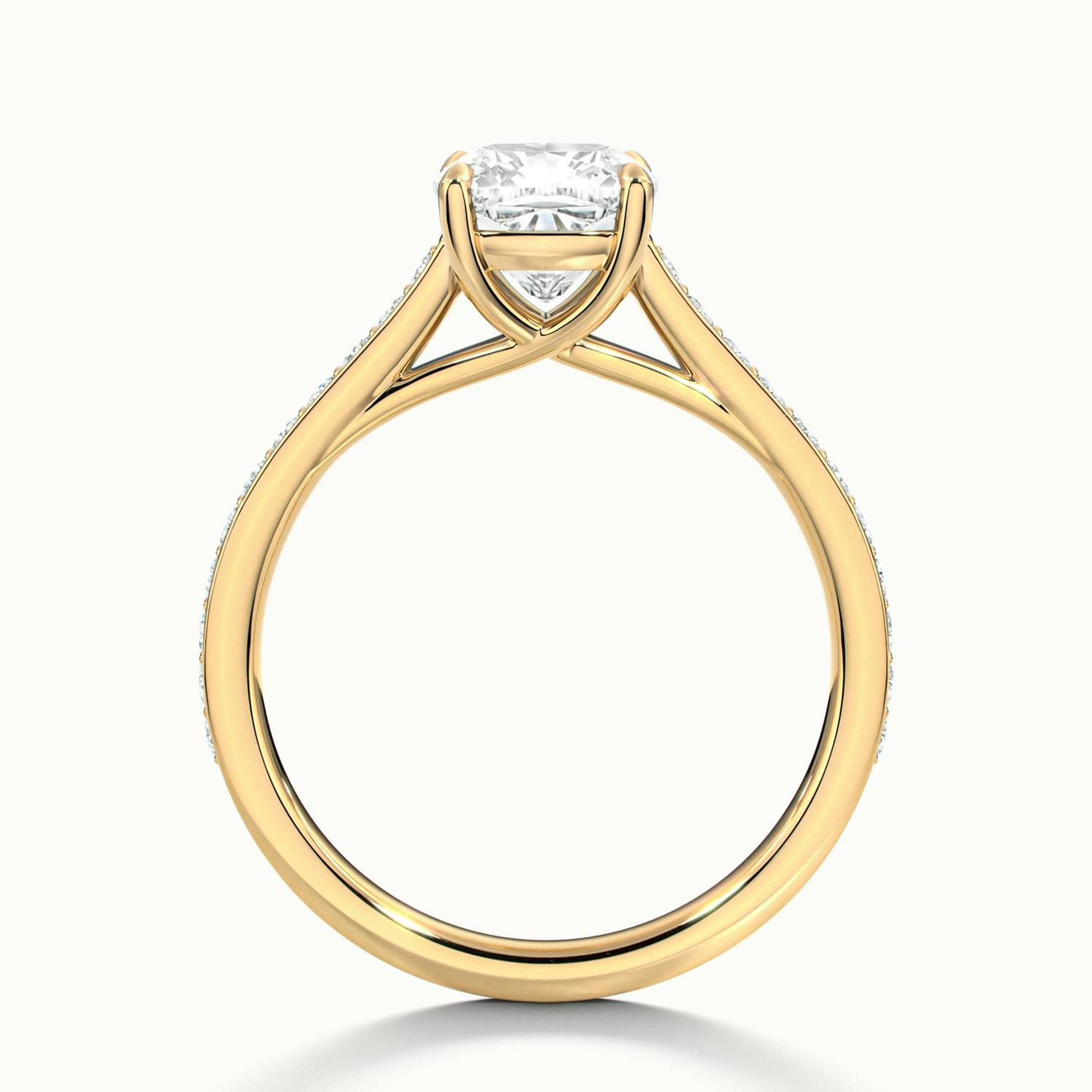 Versailles Cushion Solitaire Pavé Engagement Ring
