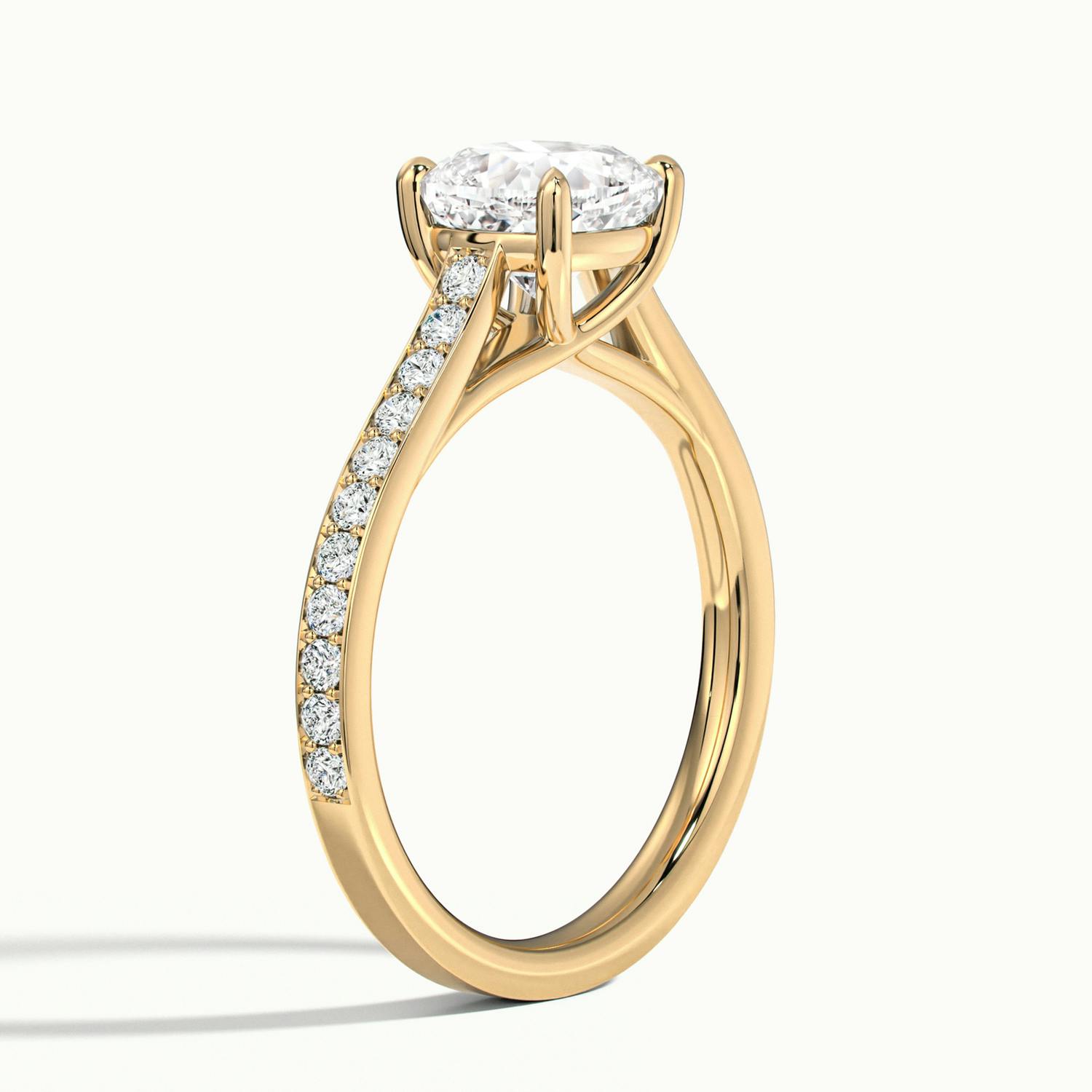 Versailles Cushion Solitaire Pavé Engagement Ring