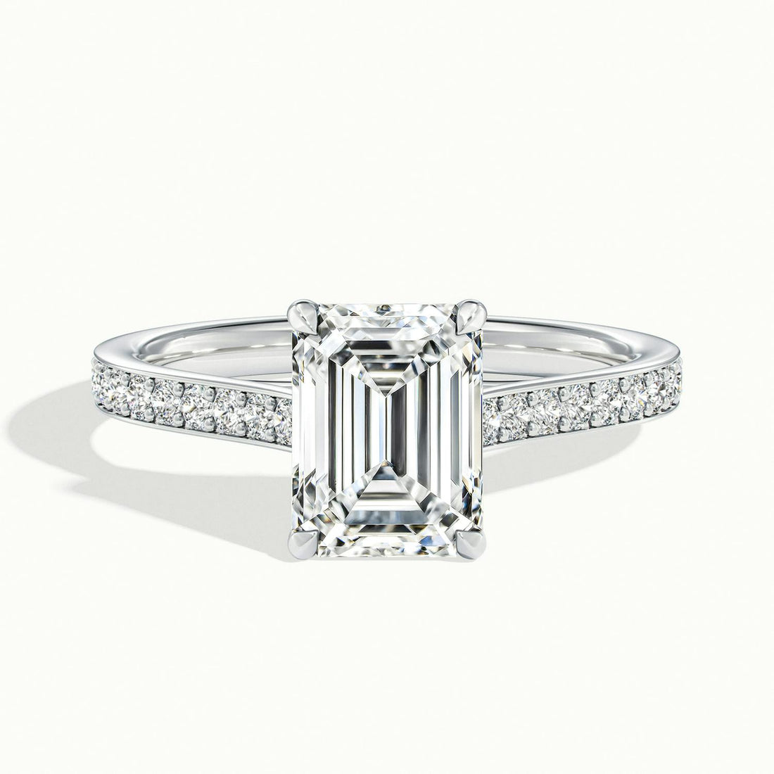 Versailles Emerald Solitaire Pavé Engagement Ring