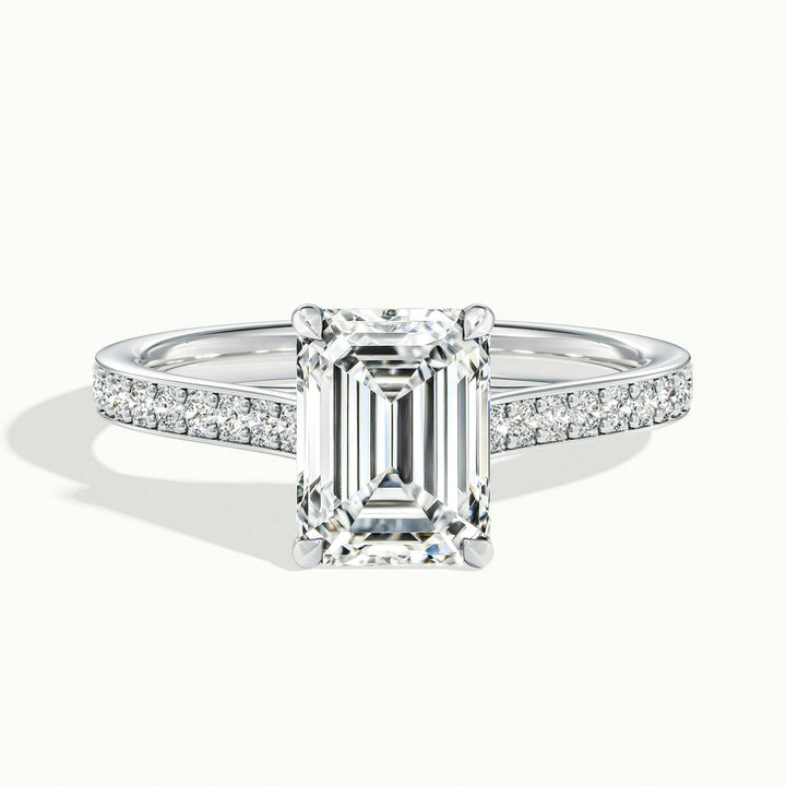 Versailles Emerald Solitaire Pavé Engagement Ring