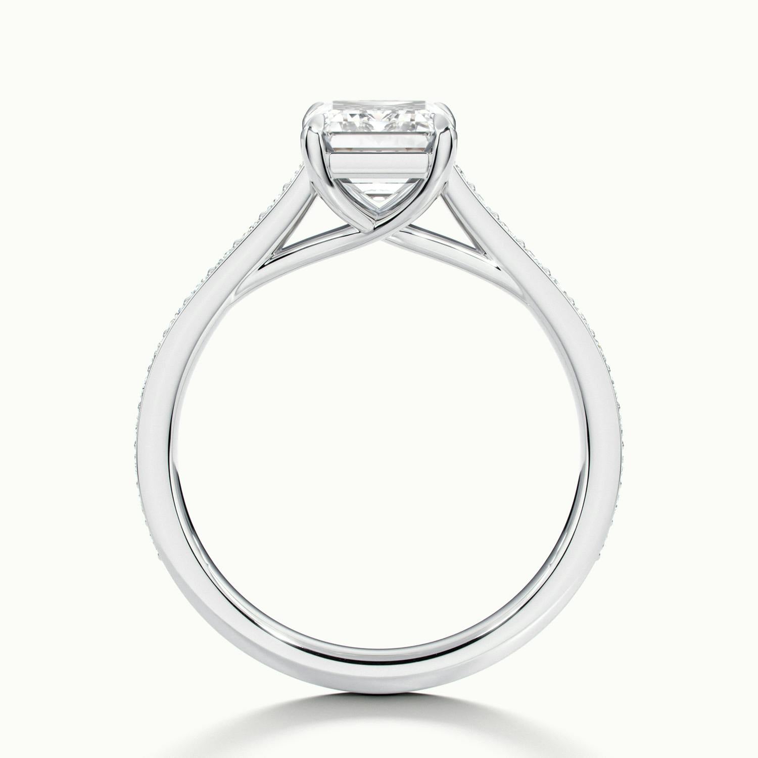 Versailles Emerald Solitaire Pavé Engagement Ring