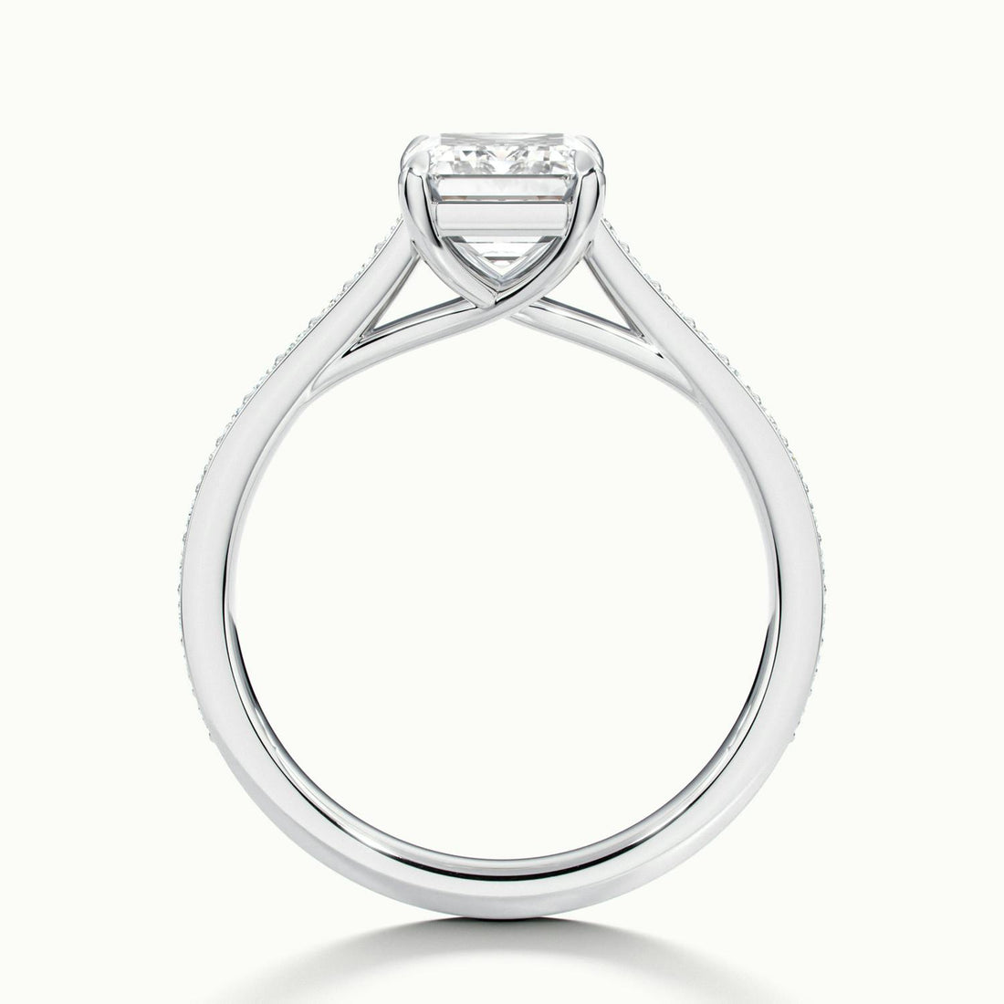 Versailles Emerald Solitaire Pavé Engagement Ring