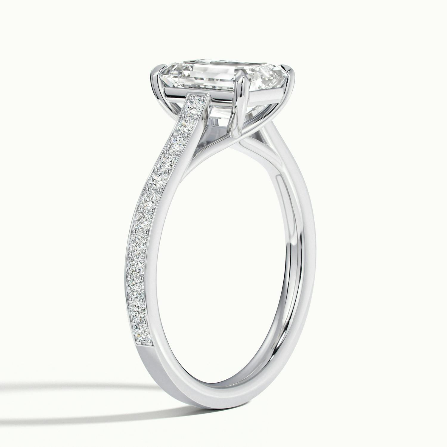 Versailles Emerald Solitaire Pavé Engagement Ring