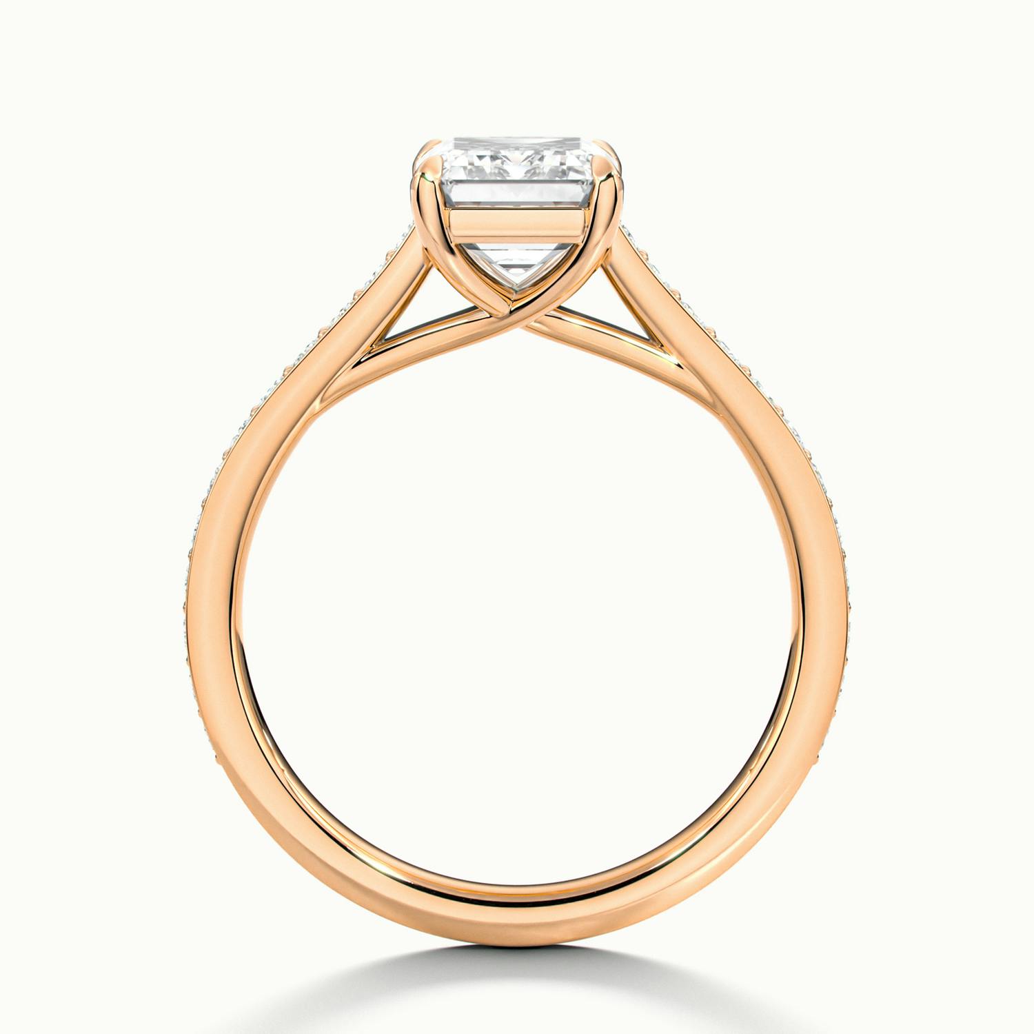 Versailles Emerald Solitaire Pavé Engagement Ring