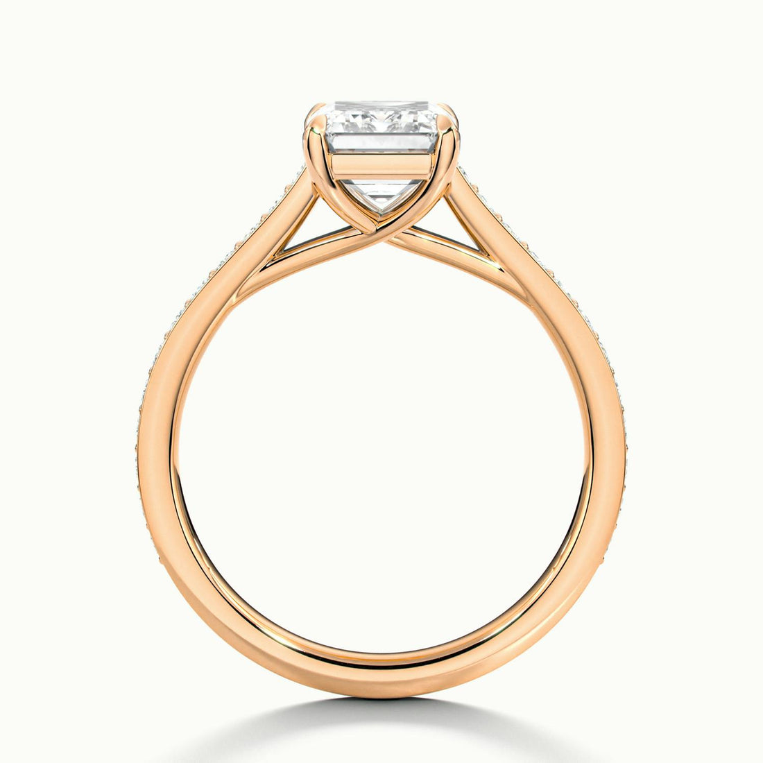 Versailles Emerald Solitaire Pavé Engagement Ring