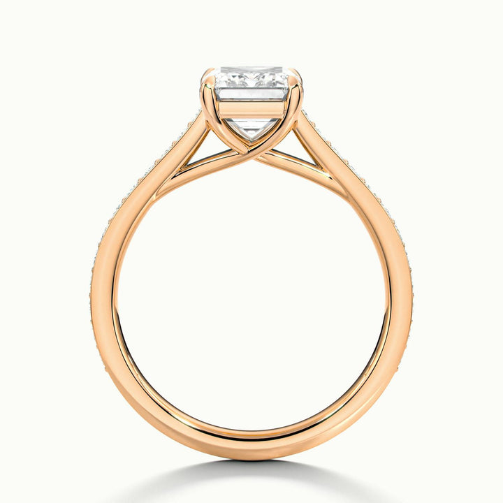 Versailles Emerald Solitaire Pavé Engagement Ring