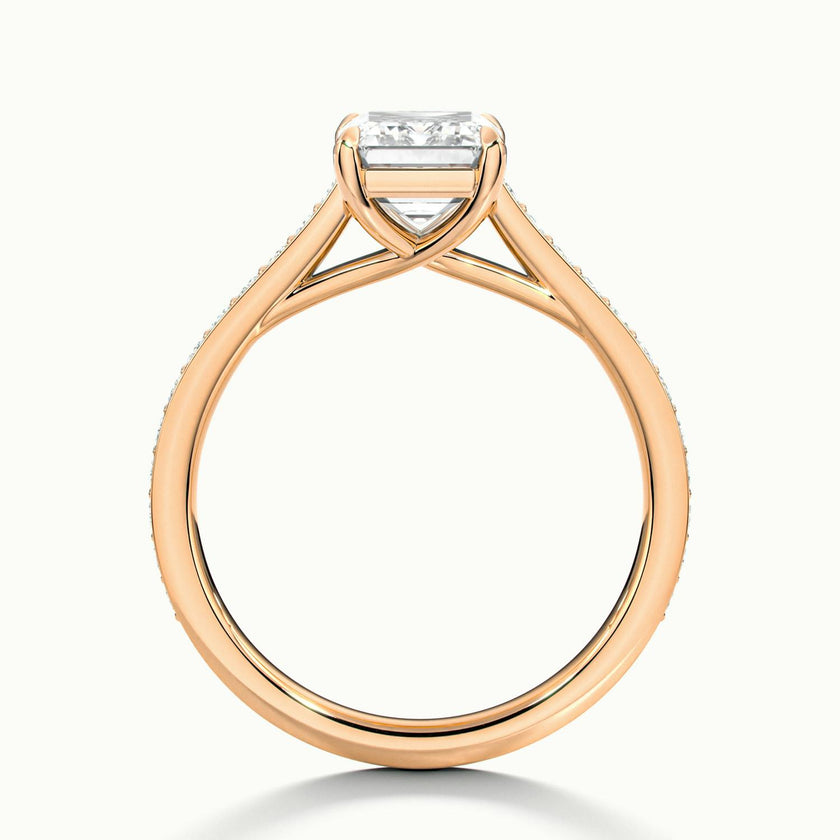 Versailles Emerald Solitaire Pavé Engagement Ring