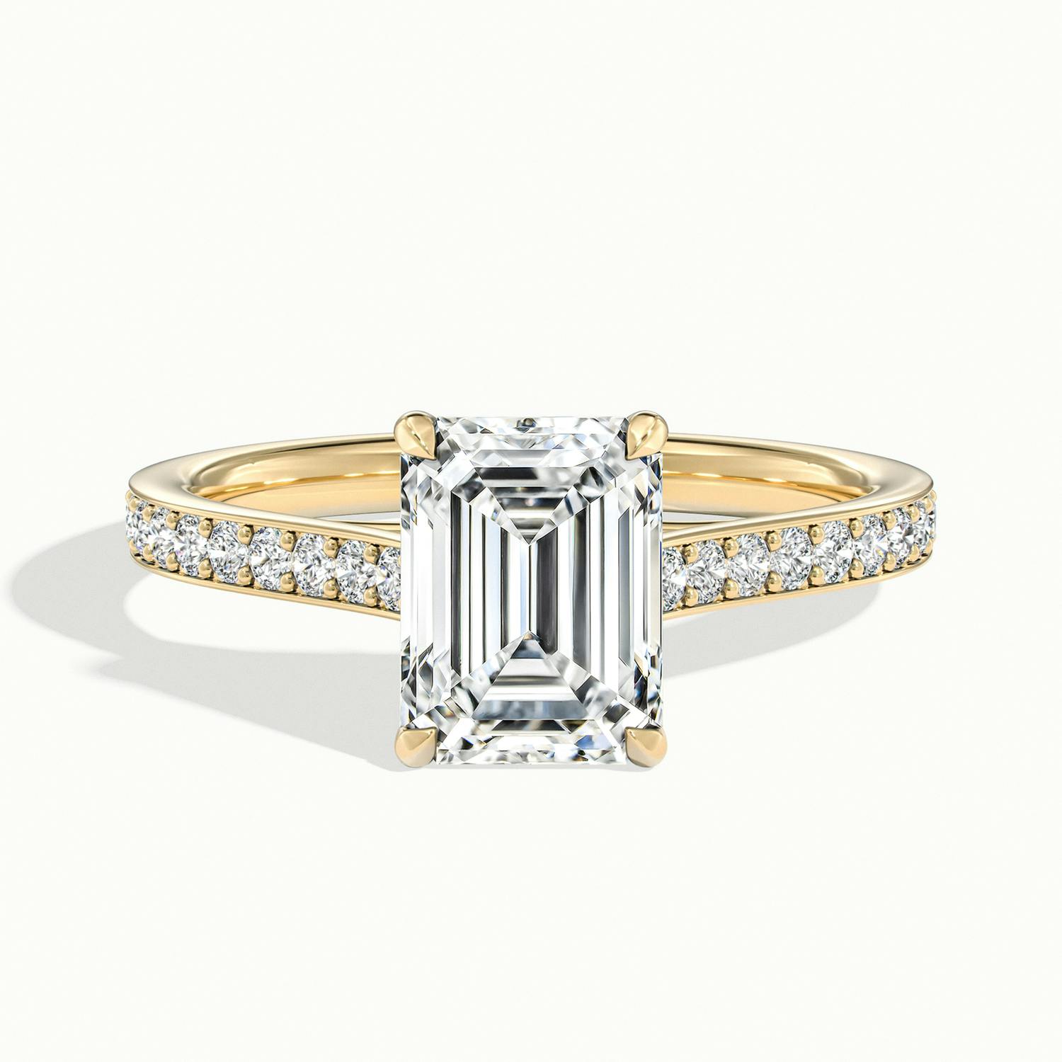 Versailles Emerald Solitaire Pavé Engagement Ring