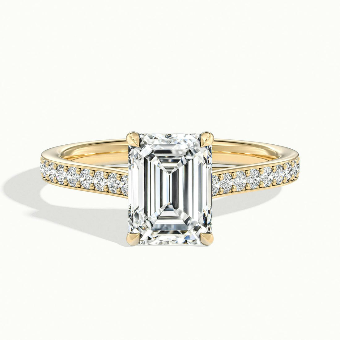 Versailles Emerald Solitaire Pavé Engagement Ring