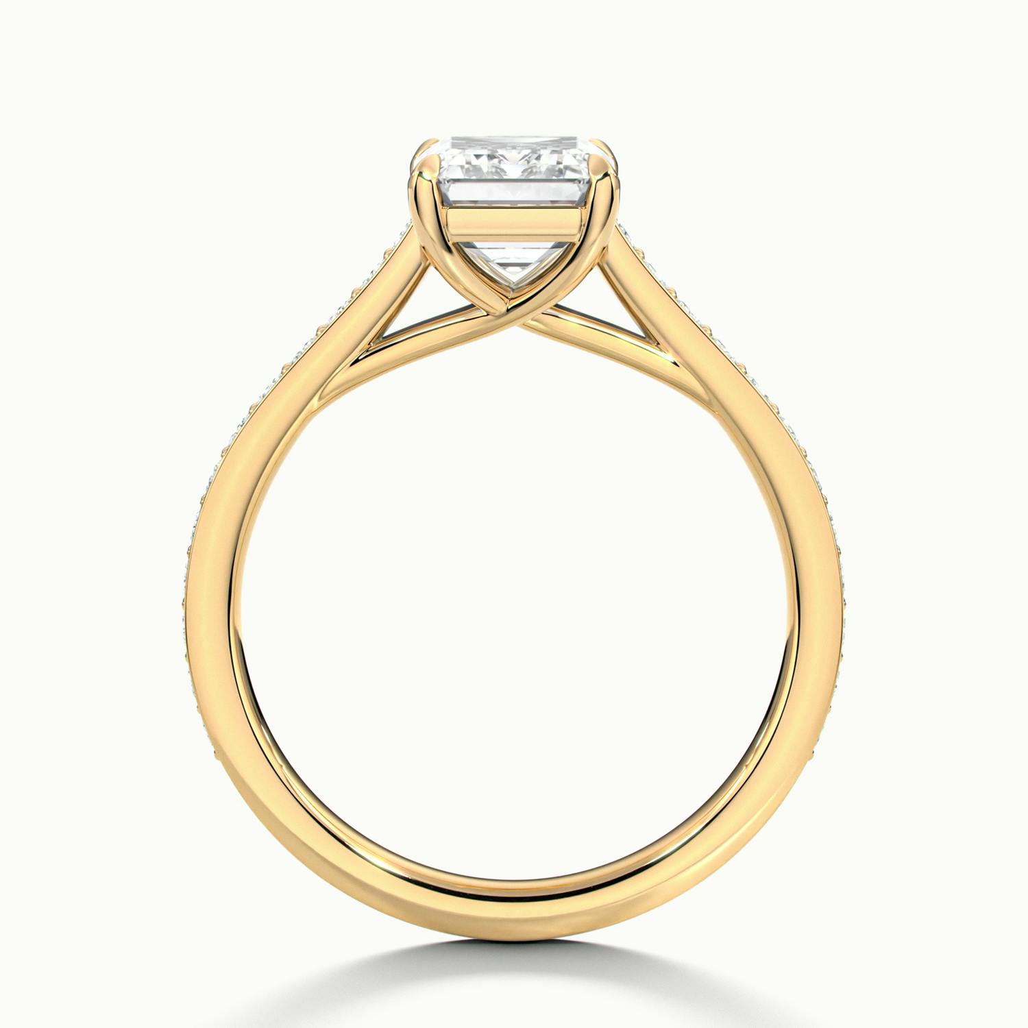 Versailles Emerald Solitaire Pavé Engagement Ring