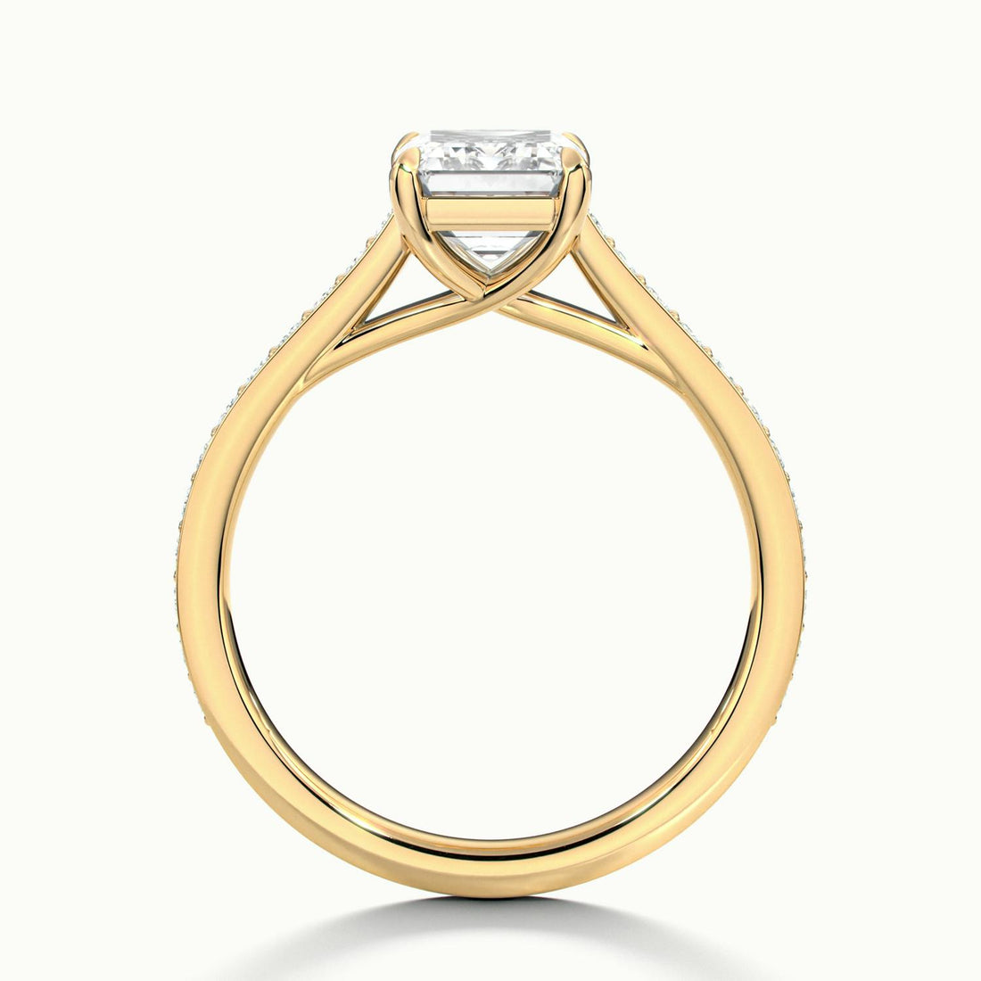 Versailles Emerald Solitaire Pavé Engagement Ring