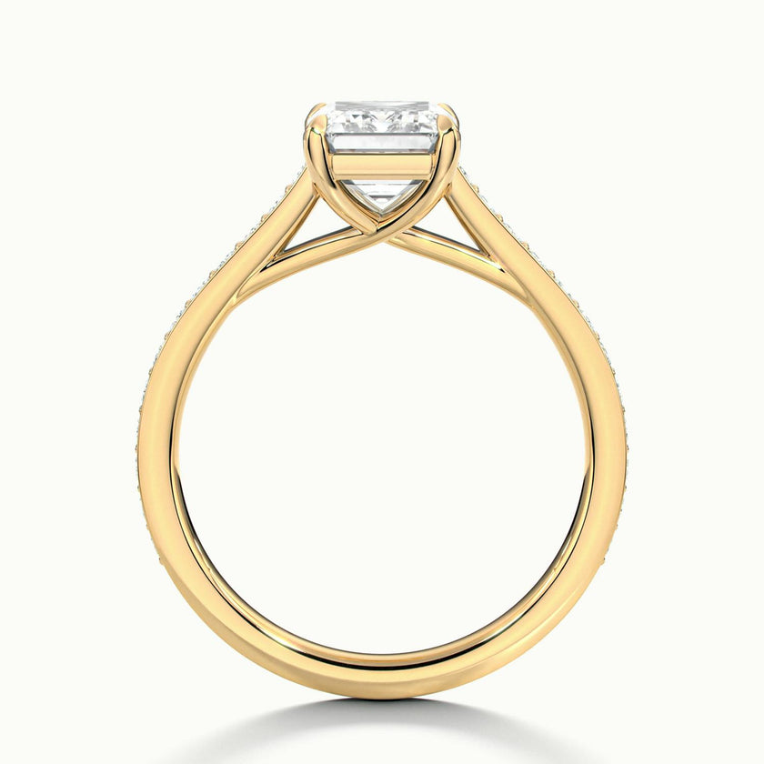 Versailles Emerald Solitaire Pavé Engagement Ring