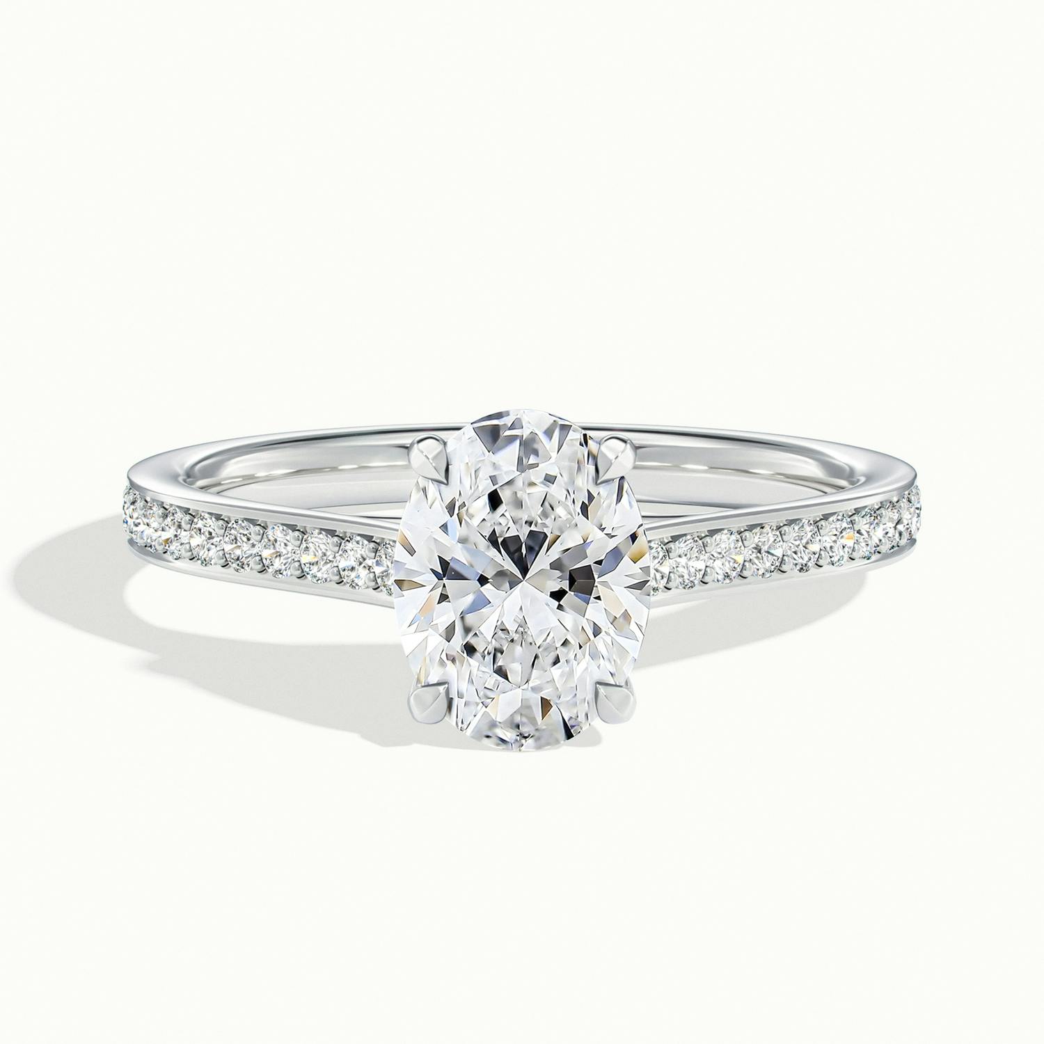 Versailles Oval Solitaire Pavé Engagement Ring