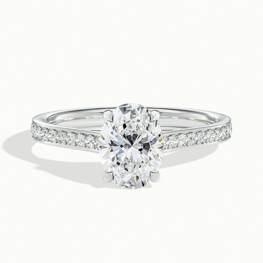 Versailles Oval Solitaire Pavé Engagement Ring