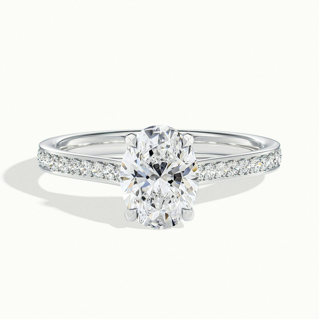 Versailles Oval Solitaire Pavé Engagement Ring