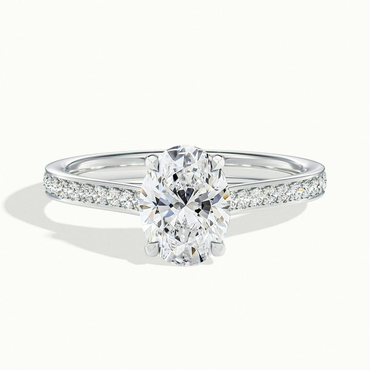 Versailles Oval Solitaire Pavé Engagement Ring