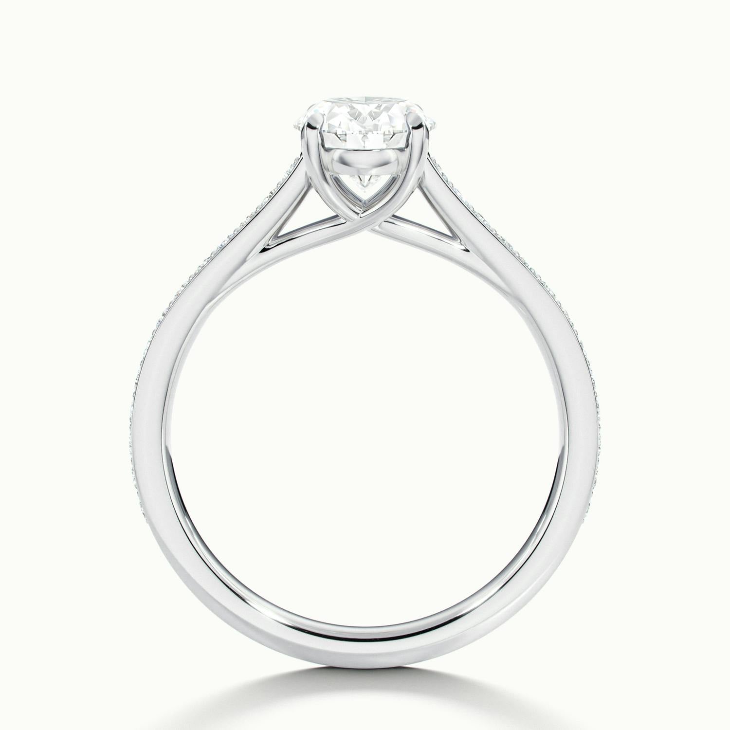 Versailles Oval Solitaire Pavé Engagement Ring