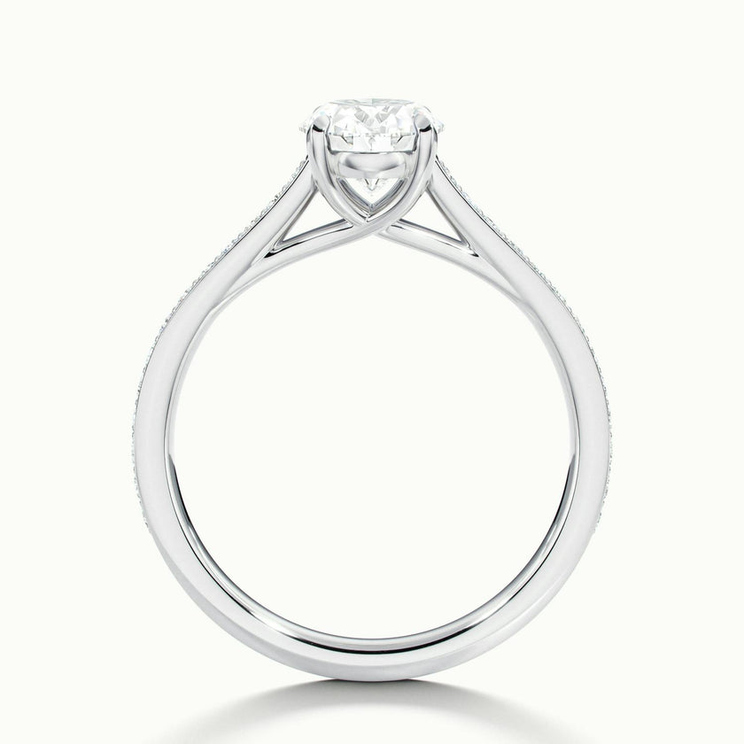 Versailles Oval Solitaire Pavé Engagement Ring