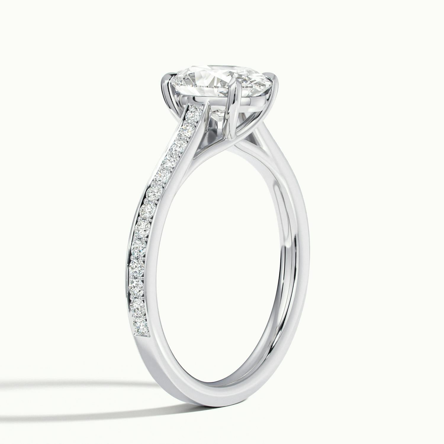 Versailles Oval Solitaire Pavé Engagement Ring