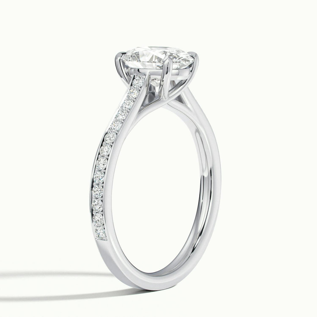 Versailles Oval Solitaire Pavé Engagement Ring